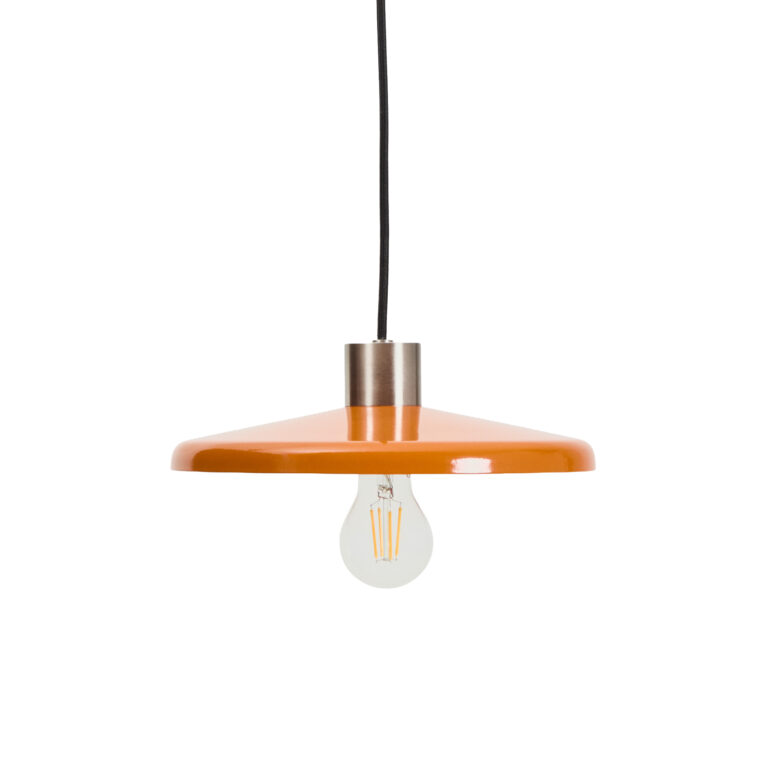 KAVE HOME Nuvira loftlampe - orange og lysegråt børstet metal