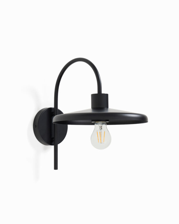 KAVE HOME Nuvira væglampe - sort satin metal