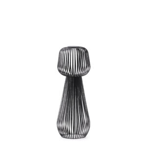 KAVE HOME Reiba udendørs gulvlampe, bærbar, m. aftageligt solpanel - sort metal