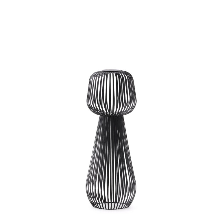 KAVE HOME Reiba udendørs gulvlampe, bærbar, m. aftageligt solpanel - sort metal