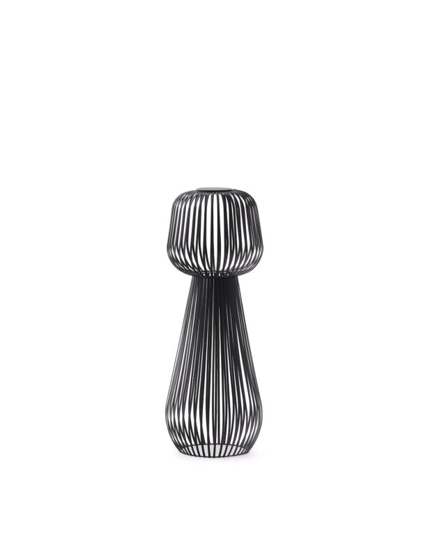 KAVE HOME Reiba udendørs gulvlampe, bærbar, m. aftageligt solpanel - sort metal