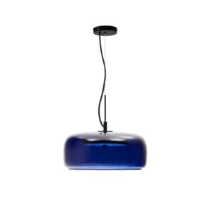KAVE HOME Reig loftlampe, rund - blå glas (Ø38)