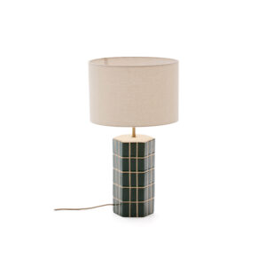 KAVE HOME Rue grøn keramisk bordlampe