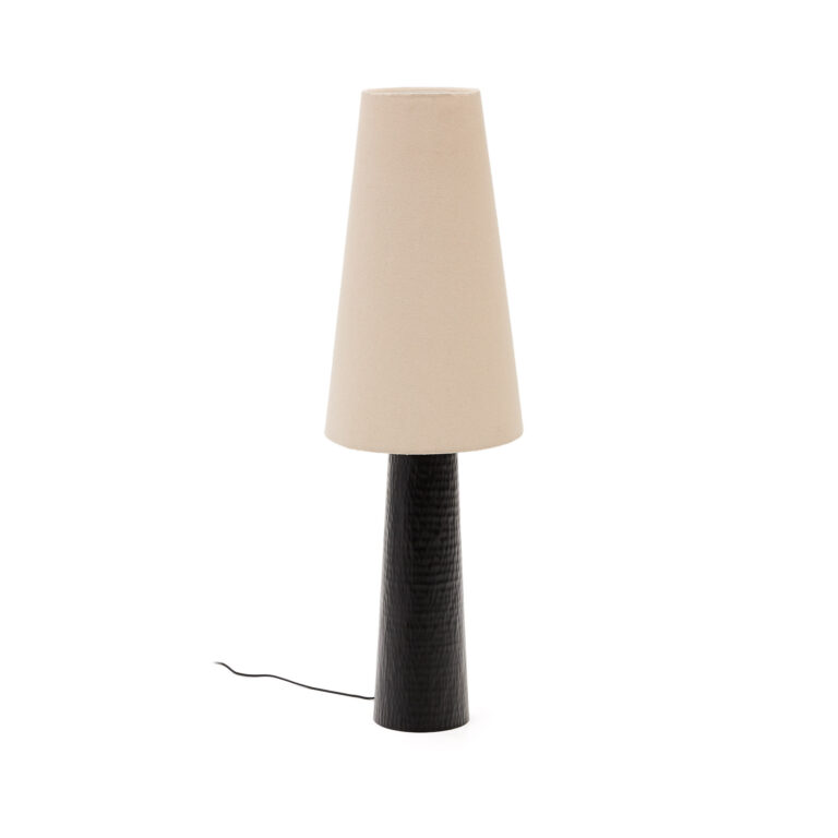 KAVE HOME Senni bordlampe - natur stof og sort metal