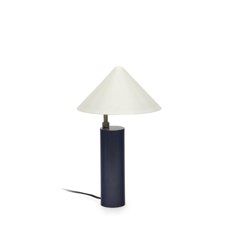 KAVE HOME Shiva bordlampe - hvid og blå jern