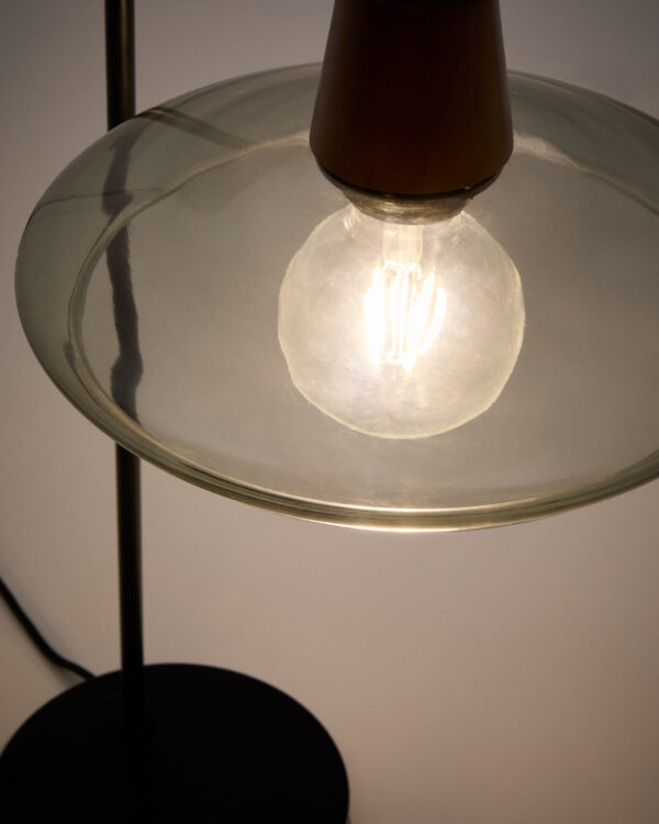 KAVE HOME Silex bordlampe med metalfod i grønt glas