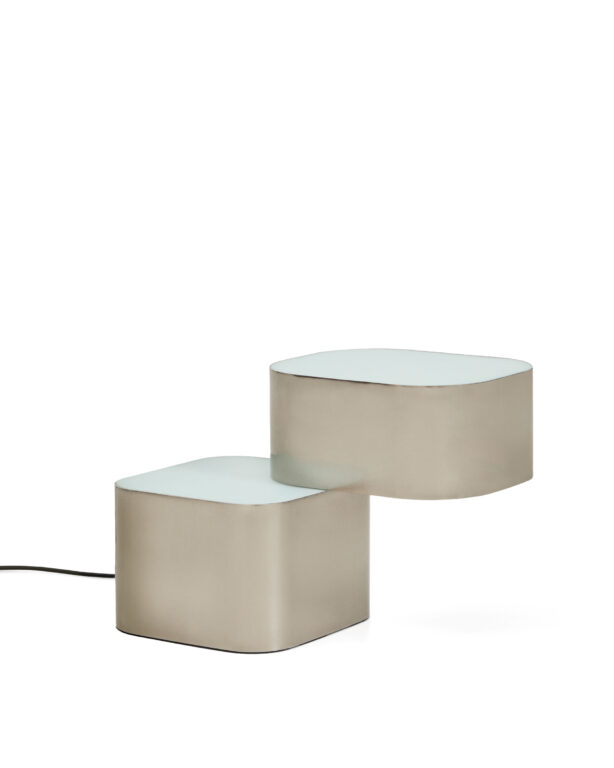 KAVE HOME Tanden bordlampe - grå metal med børstet finish