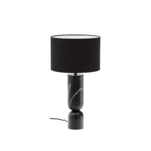 KAVE HOME Vex bordlampe i sort marmor med sort hørskærm