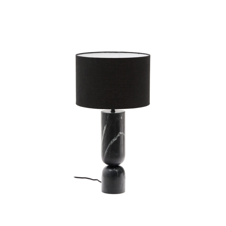 KAVE HOME Vex bordlampe, m. sort hørskærm - sort marmor