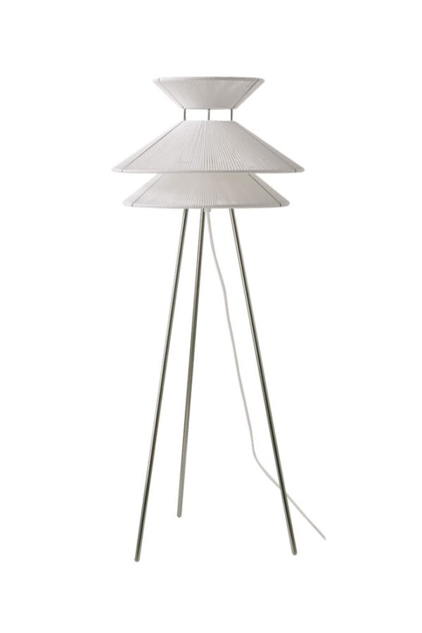 Kiku gulvlampe, hvid/stål