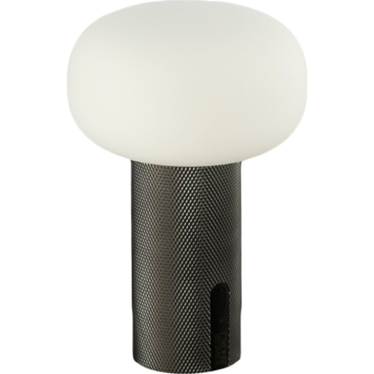 Konstsmide Antibes Mini genopladelig bordlampe, nikkel