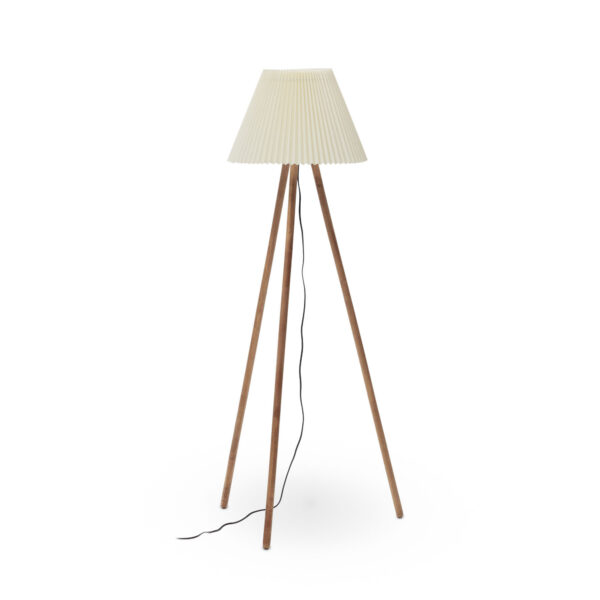 LAFORMA Benicarlo gulvlampe i massivt gummitræ med en naturlig, beige finish