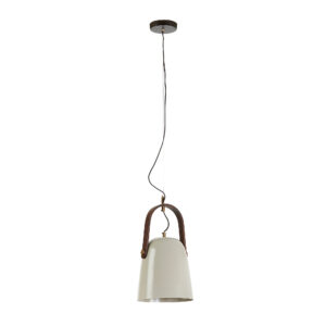 LAFORMA Zanee loftlampe - lys beige/brun metal/træ, rund (Ø25)