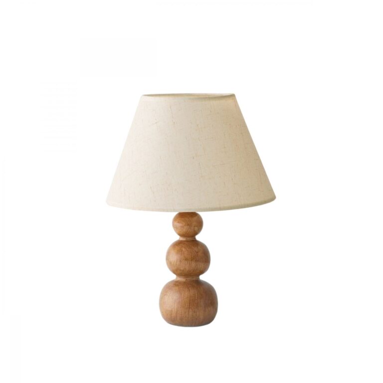 LUMI 242109 bordlampe - creme stof og natur træ