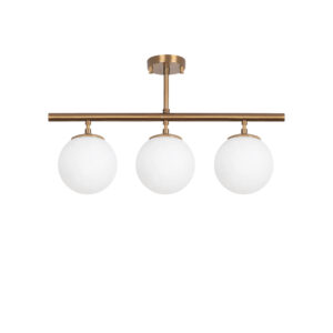 LUMI Alençon loftlampe - glas og guld metal