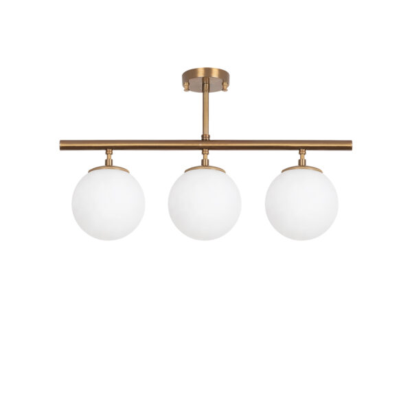 LUMI AlenÃ§on loftlampe - glas og guld metal