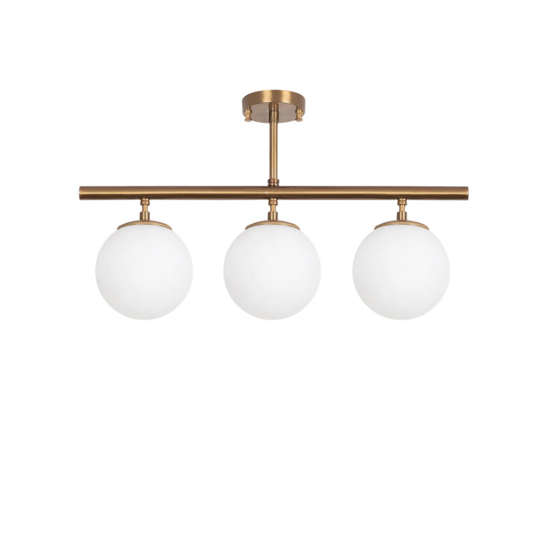 LUMI AlenÃ§on loftlampe - glas og guld metal