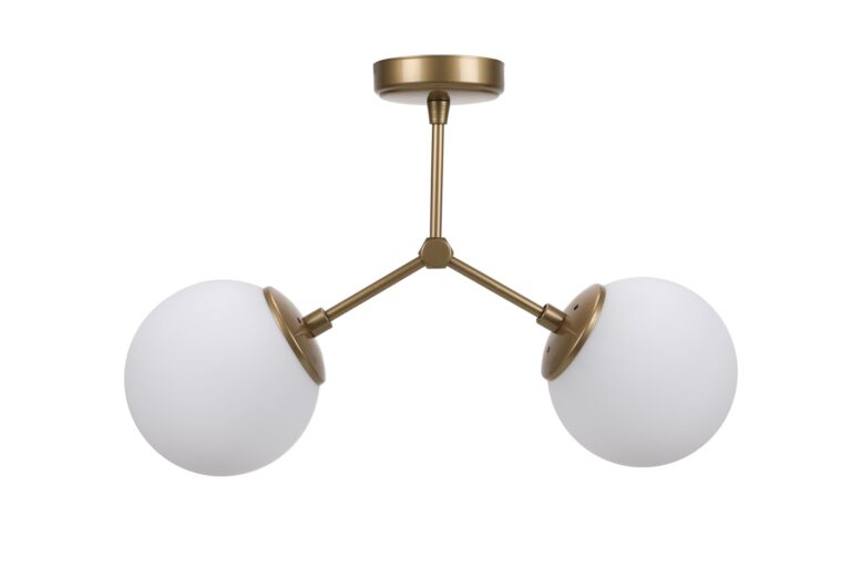 LUMI Astralis loftlampe - hvid glas og guld metal