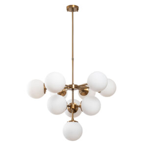 LUMI Auxerre loftlampe - glas og guld metal