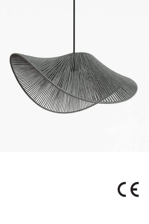 LUMI BK074 loftlampe, justerbar højde - grål raffia
