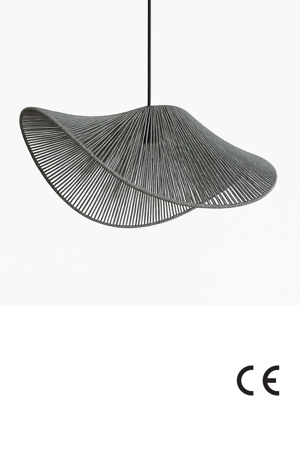 LUMI BK074 loftlampe, justerbar højde - grål raffia