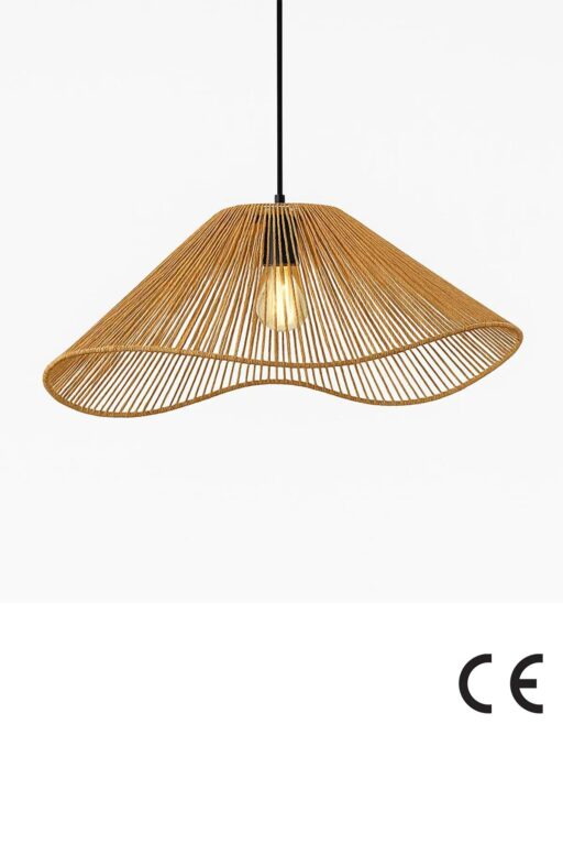 LUMI BK086 loftlampe, justerbar højde - orange raffia