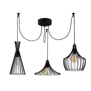 LUMI Bergerac loftlampe - sort jern