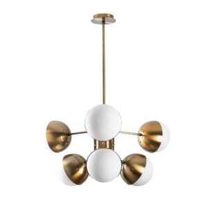 LUMI Caminha loftlampe - hvid glas og metal