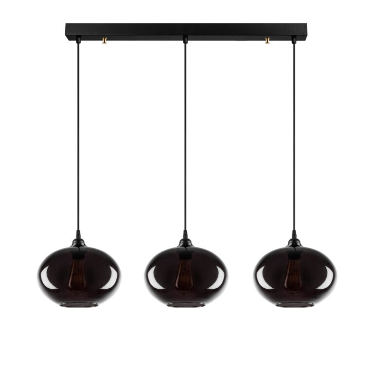 LUMI Celestria loftlampe - røgfarvet glas og metal