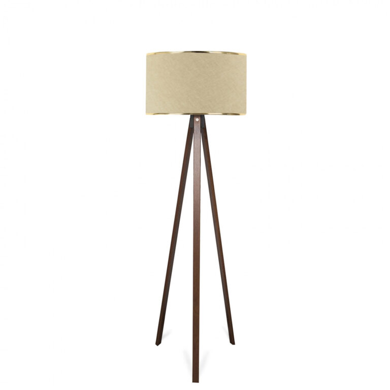 LUMI Chalon gulvlampe - beige stof og træ