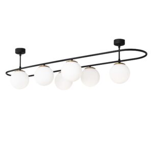 LUMI Cholet loftlampe - hvid glas og sort metal