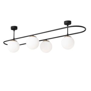 LUMI Colmar loftlampe - hvid glas og sort jern