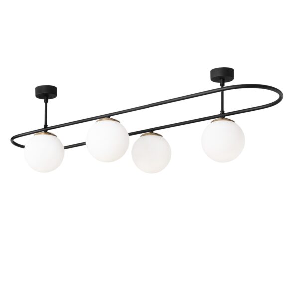 LUMI Colmar loftlampe - hvid glas og sort jern