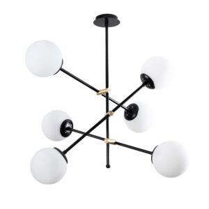 LUMI Covilhã loftlampe - glas og sort metal