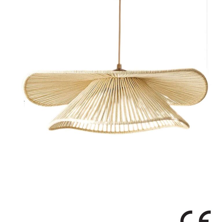 LUMI Duvela loftlampe, justerbar højde - creme makramé