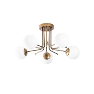 LUMI Fermo loftlampe - hvid og guld jern