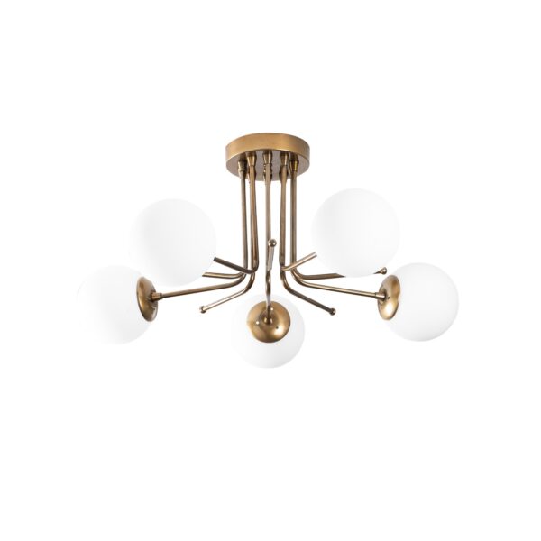 LUMI Fermo loftlampe - hvid og guld jern