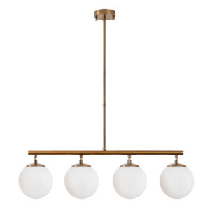 LUMI Fundão loftlampe - glas og guld metal