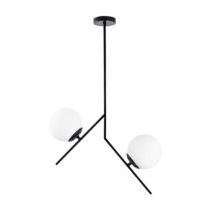 LUMI Lecco loftlampe - glas og sort metal