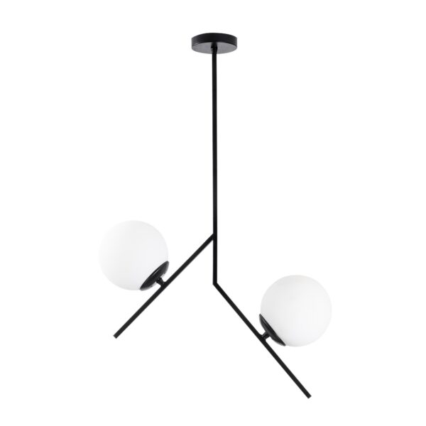 LUMI Lecco loftlampe - glas og sort metal