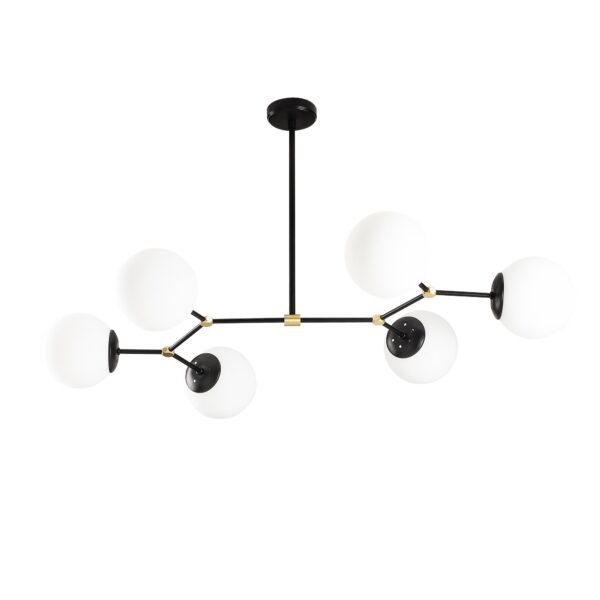 LUMI Lunaris loftlampe - hvid glas og sort metal