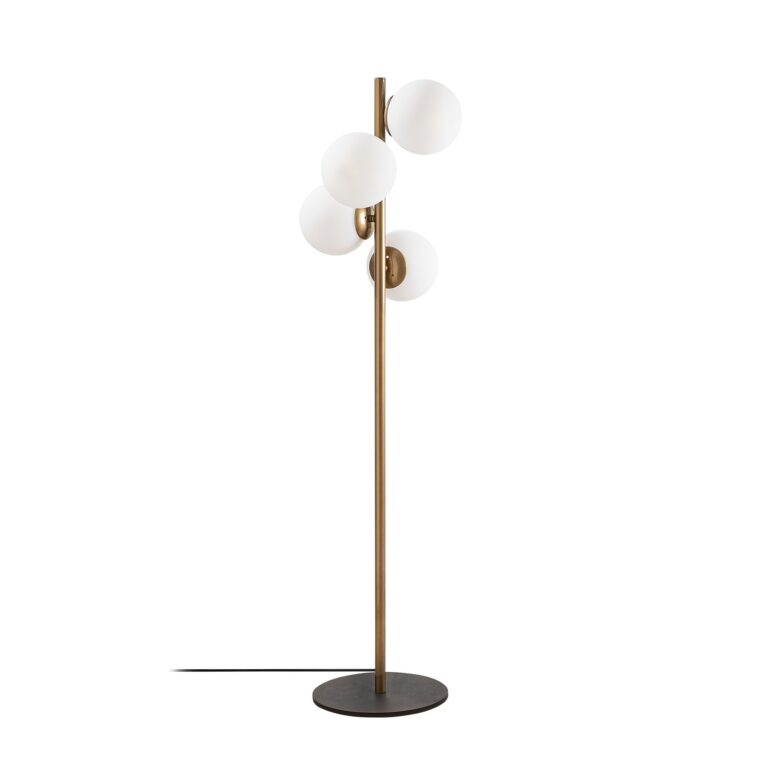 LUMI Lysara gulvlampe - glas og guld metal