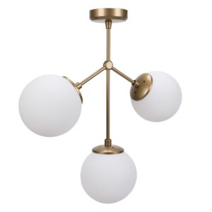 LUMI Matera loftlampe - hvid glas og guldfarvet metal