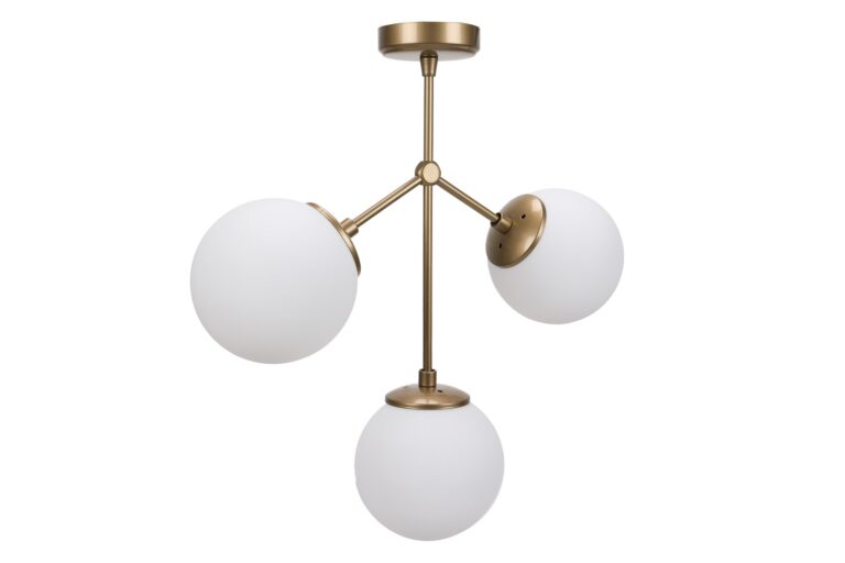 LUMI Matera loftlampe - hvid glas og guldfarvet metal