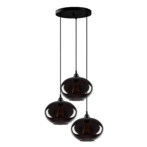 LUMI Mystrion loftlampe - røgfarvet glas og metal