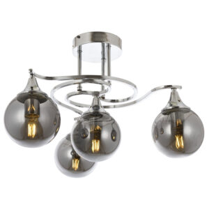 LUMI Orense loftlampe - sølv glas og metal