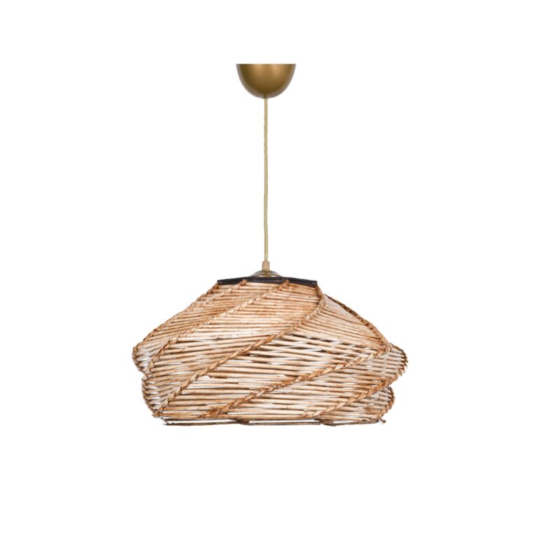 LUMI Ovale loftlampe - kamel imiteret bambus (36x36)