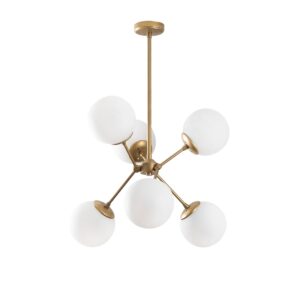LUMI Pistoia loftlampe - hvid glas og guldfarvet metal