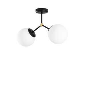 LUMI Saint-Malo loftlampe - hvid glas og sort metal