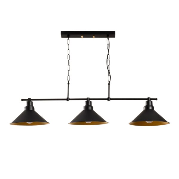 LUMI Savona loftlampe - glas og sort metal